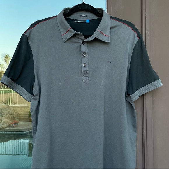 J. Lindeberg Other - J. Lindeberg Prisco Slim Lux Bridge Jersey Polo Grey/Black L